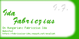 ida fabriczius business card